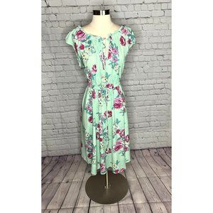 TORRID Aqua Flora Peony A-Line Dress. NWT 1X